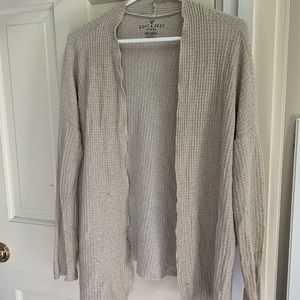 Cream open-front cardigan